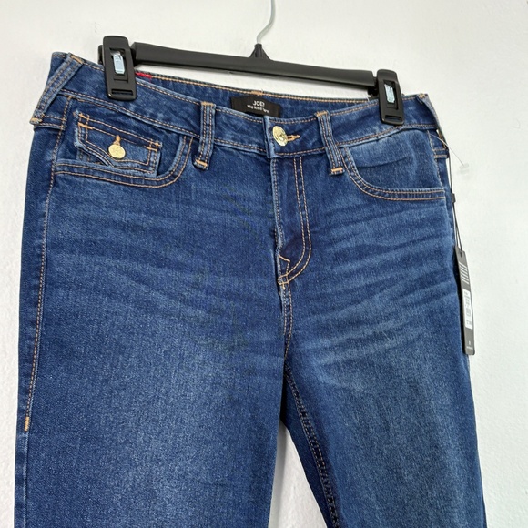True Religion NWT Joey Mid Rise Flap Flare Jeans Size 28 Dark Wash Y2K Style Den - Picture 4 of 7